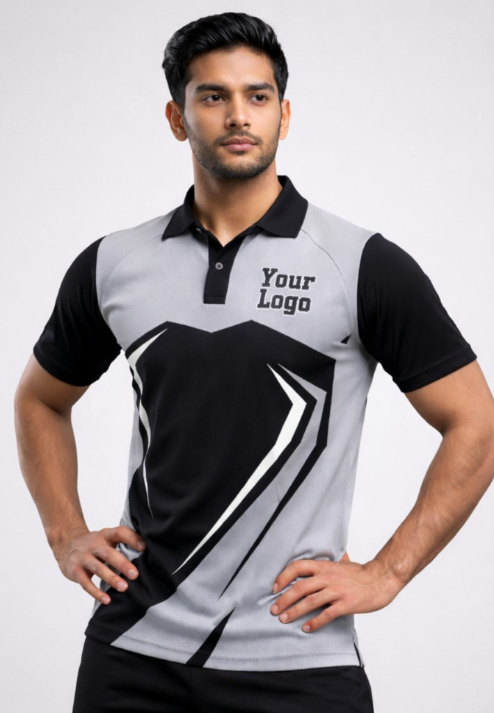 Grey - Black Sports Jersey | Customizable Cricket Jersey