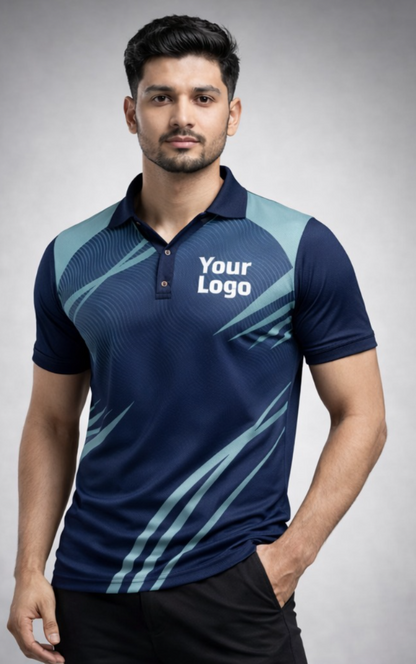 Navy Blue Sports Jersey | Customizable Cricket Jersey