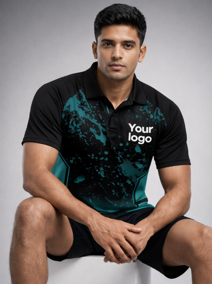 Blue - Black Sports Jersey | Customizable Cricket Jersey