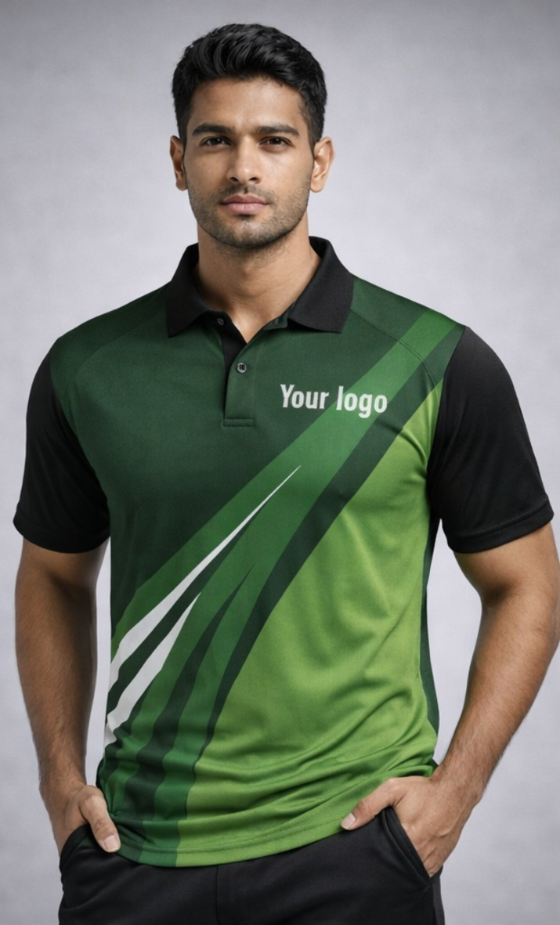 Green - Black Sports Jersey | Customizable Cricket Jersey