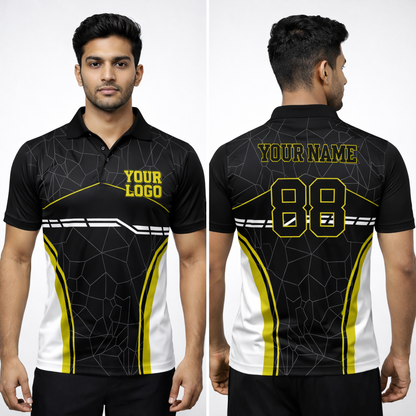 White - Black  Sports Jersey | Customizable Cricket Jersey