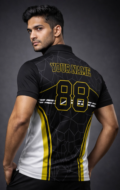 White - Black  Sports Jersey | Customizable Cricket Jersey