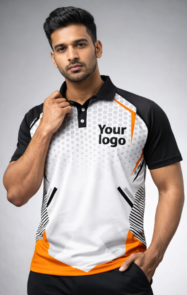 Orange - White Sports Jersey | Customizable Cricket Jersey