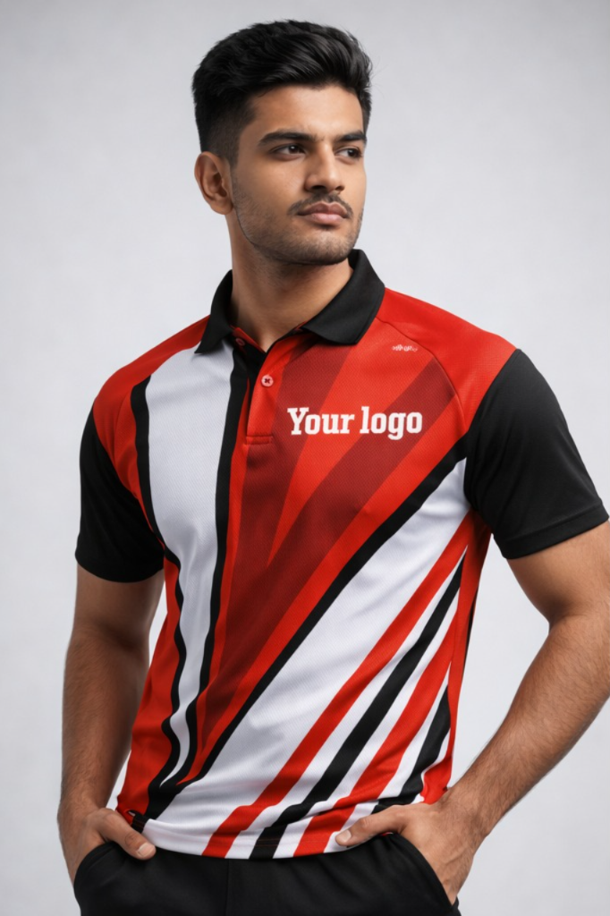 Red - White Sports Jersey | Customizable Cricket Jersey