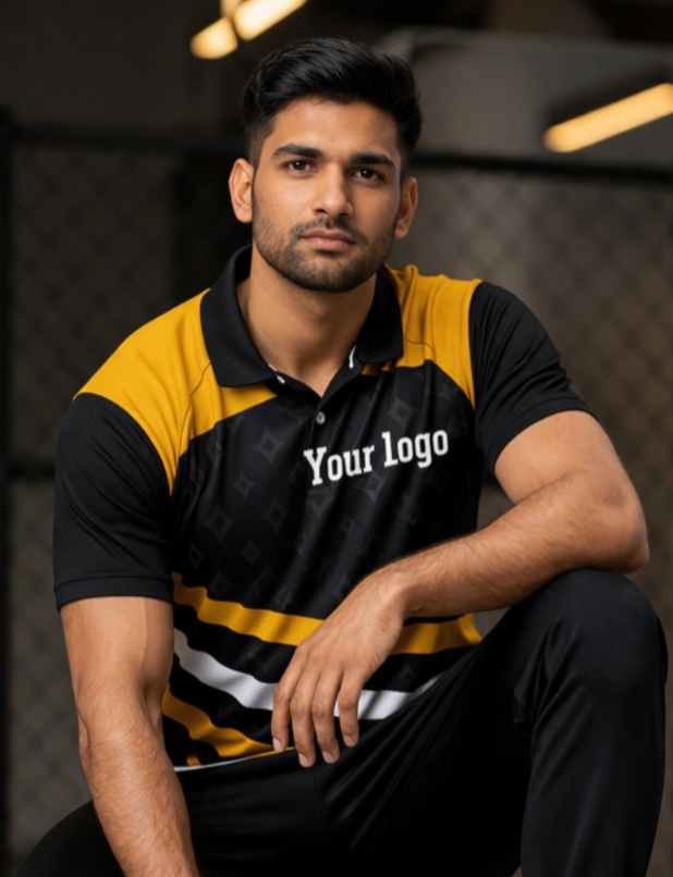 Yellow - Black Sports Jersey | Customizable Cricket Jersey