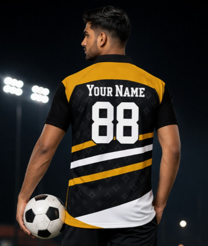 Yellow - Black Sports Jersey | Customizable Cricket Jersey