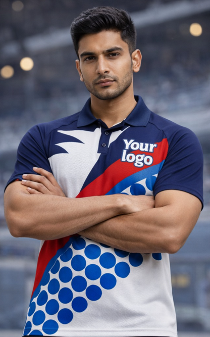 Blue - White Sports Jersey | Customizable Cricket Jersey