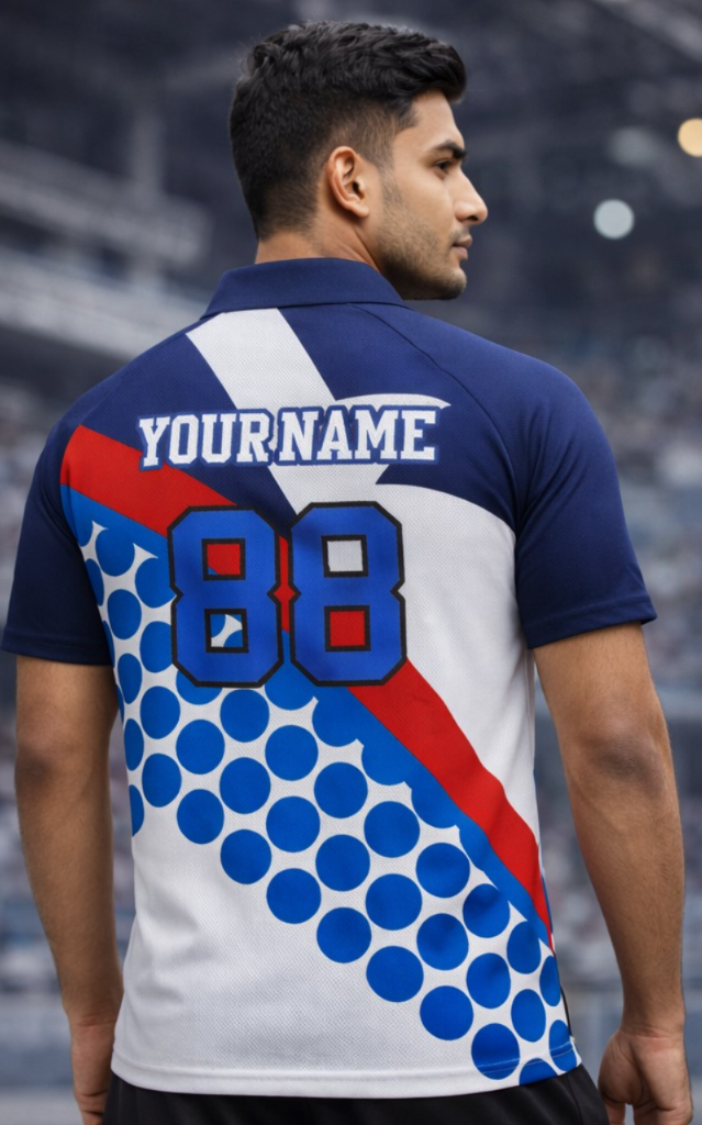 Blue - White Sports Jersey | Customizable Cricket Jersey