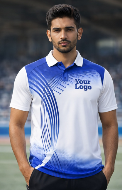 Blue - White Sports Jersey | Customizable Cricket Jersey