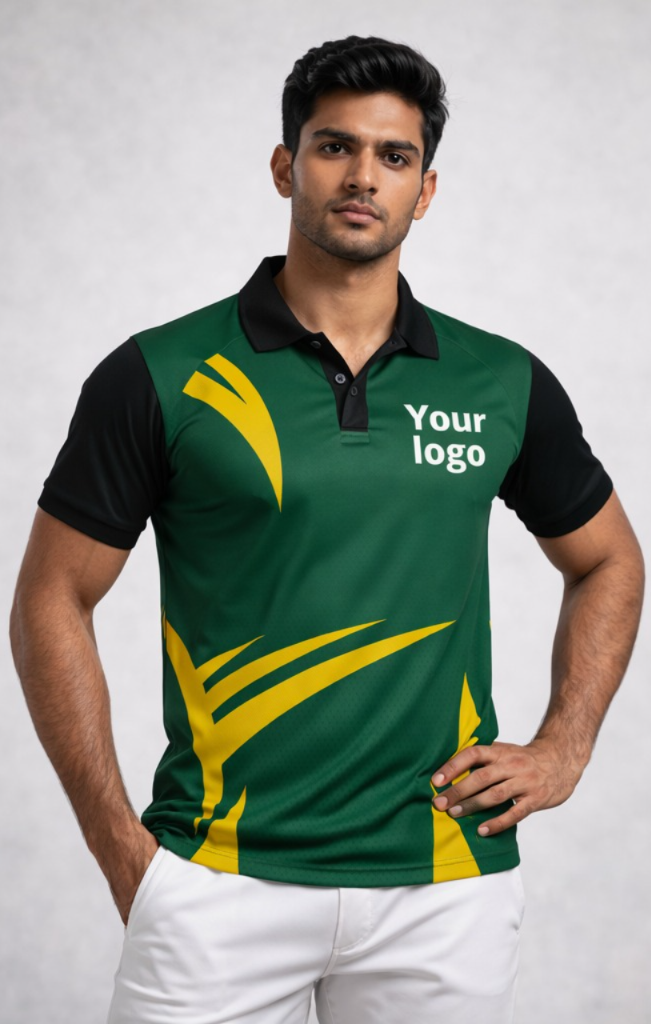 Green - Yellow Sports Jersey | Customizable Cricket Jersey