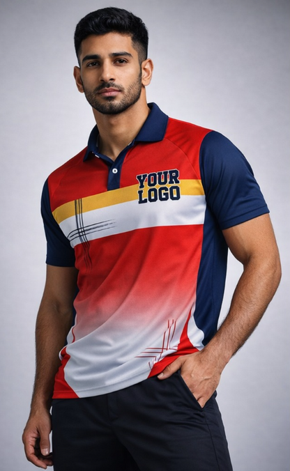 Red - White Sports Jersey | Customizable Cricket Jersey