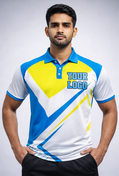 Blue - White Sports Jersey | Customizable Cricket Jersey