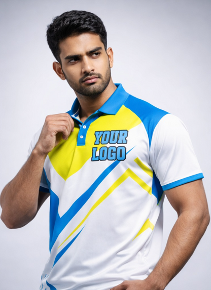 Blue - White Sports Jersey | Customizable Cricket Jersey