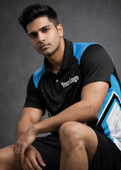 Blue - Black  Sports Jersey | Customizable Cricket Jersey
