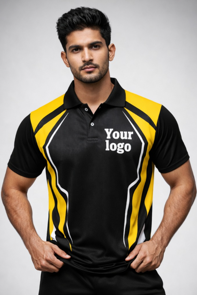 Yellow - Black  Sports Jersey | Customizable Cricket Jersey