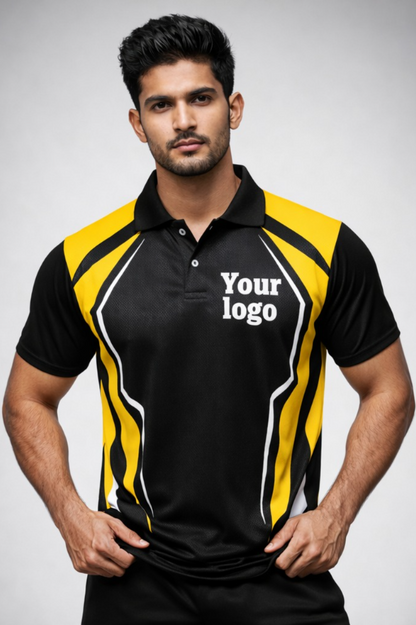 Yellow - Black  Sports Jersey | Customizable Cricket Jersey