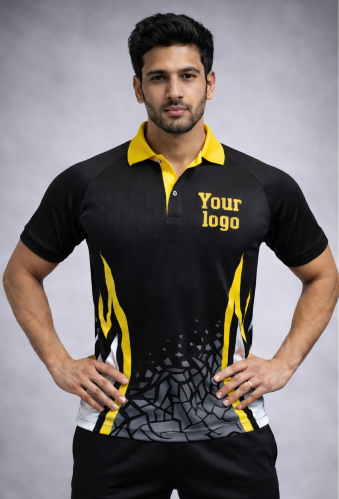 Yellow - Black  Sports Jersey | Customizable Cricket Jersey
