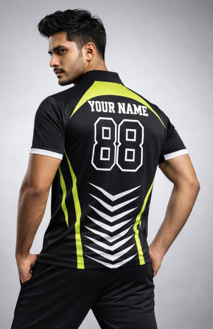 Black Sports Jersey | Customizable Cricket Jersey