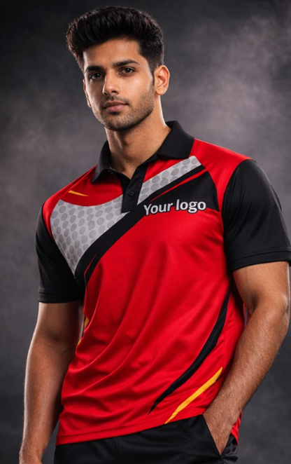 Red Sports Jersey | Customizable Cricket Jersey