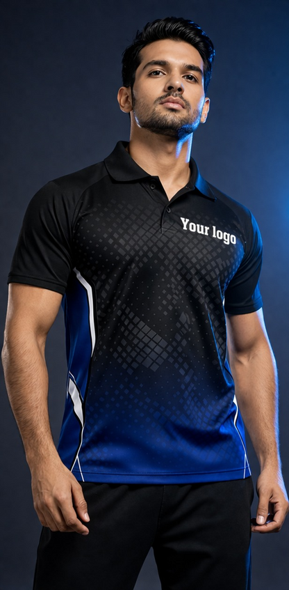 Navy blue - Black Sports Jersey | Customizable Cricket Jersey