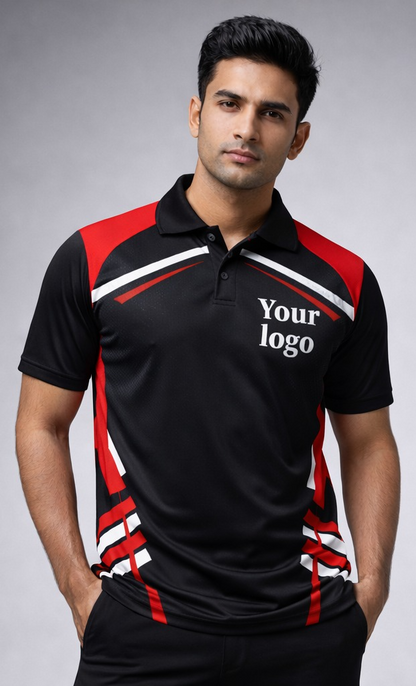 Red - Black Sports Jersey | Customizable Cricket Jersey