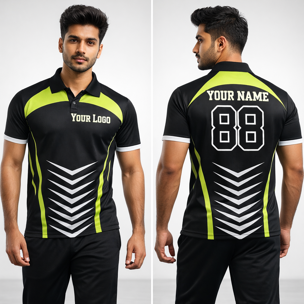 Black Sports Jersey | Customizable Cricket Jersey