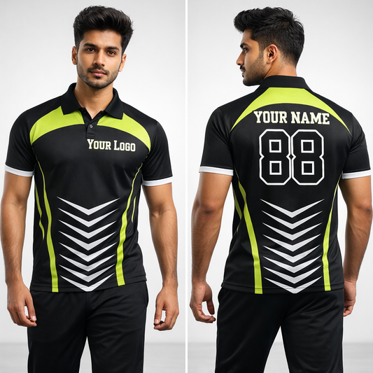 Black Sports Jersey | Customizable Cricket Jersey