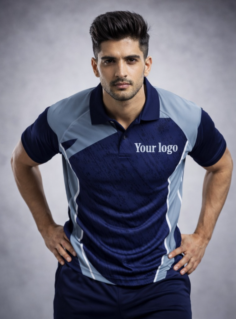 Navy blue - Grey Sports Jersey | Customizable Cricket Jersey