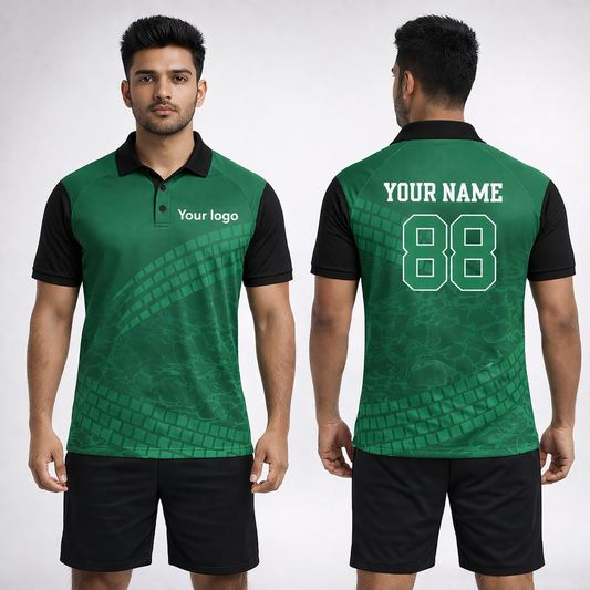 Green Sports Jersey | Customizable Cricket Jersey