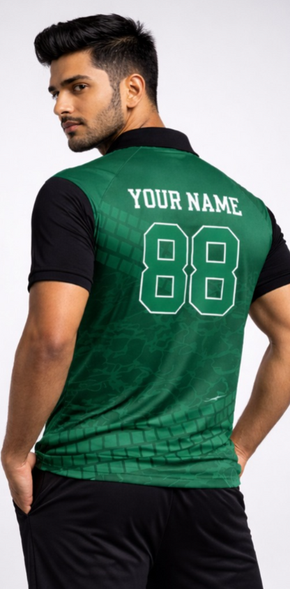 Green Sports Jersey | Customizable Cricket Jersey