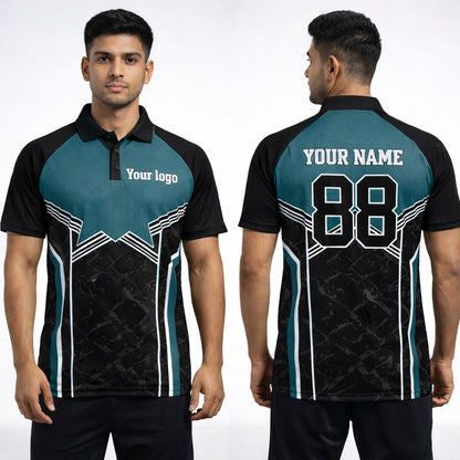 Blue - Black  Sports Jersey | Customizable Cricket Jersey