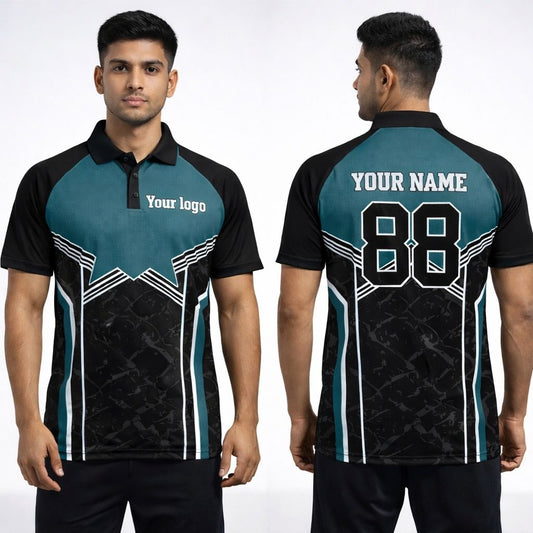 Blue - Black  Sports Jersey | Customizable Cricket Jersey