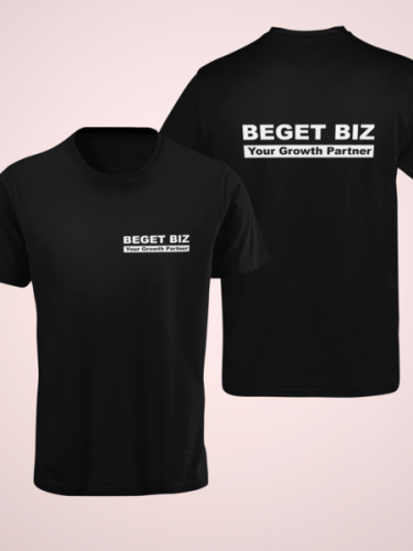 Begetbiz Black Round neck Double T-shirt