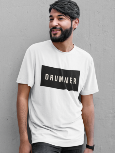 Chinu N Strings Drummer Round neck White T-shirt