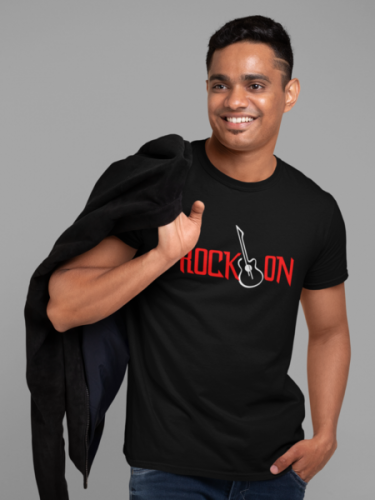 Chinu N Strings Rockon Black Unisex T-shirt