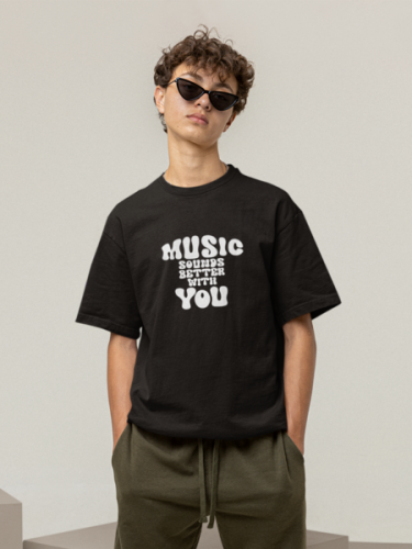 Music Sounds Better With You Tshirt I Radium Print l Flaunt Doodle