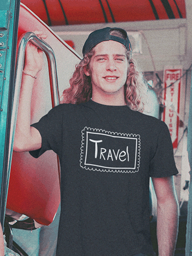 Travel Black Unisex T-shirt 