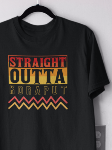 Straight Outta Koraput Black T-shirt