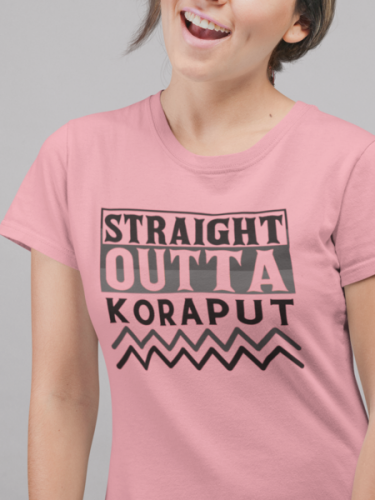 Straight Outta Koraput Pink T-shirt
