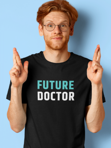 Future Doctor Printed Black T-shirt