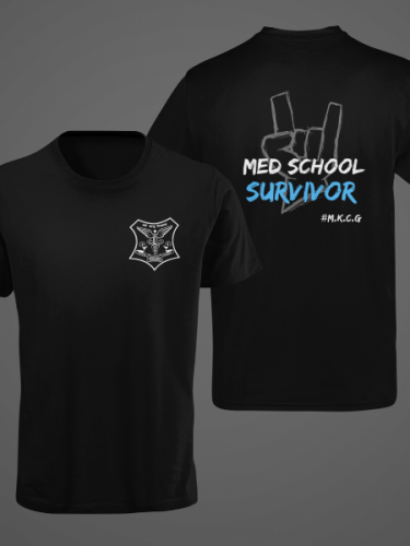 MKCG Med School Survivor White T-shirt