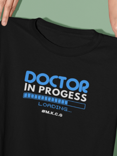 Doctor In Progress Unisex Black T-shirt