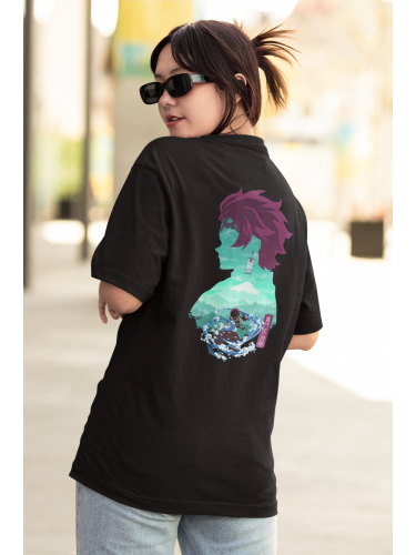 Tajiro Anime Oversized T-Shirt (Black) | Naach Mubaarak