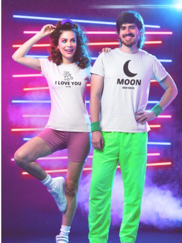 Couple T-shirt I love you to the moon and back