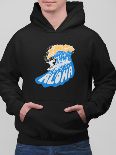 Aloha Surfing Printed Hoodie