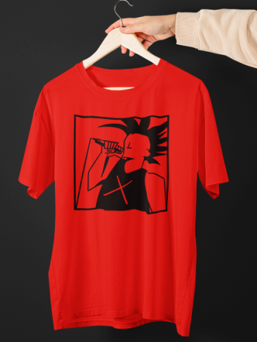 Music Printed Red T-shirt