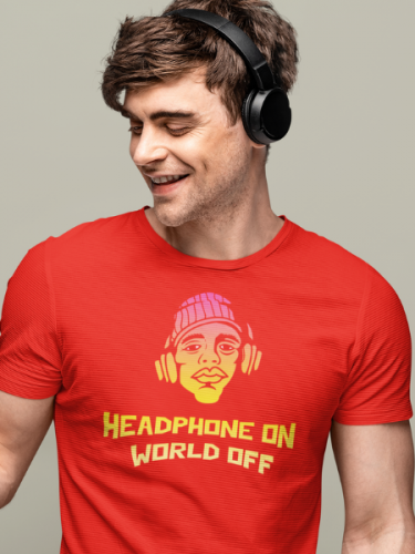 Headphones On World Off T-shirt